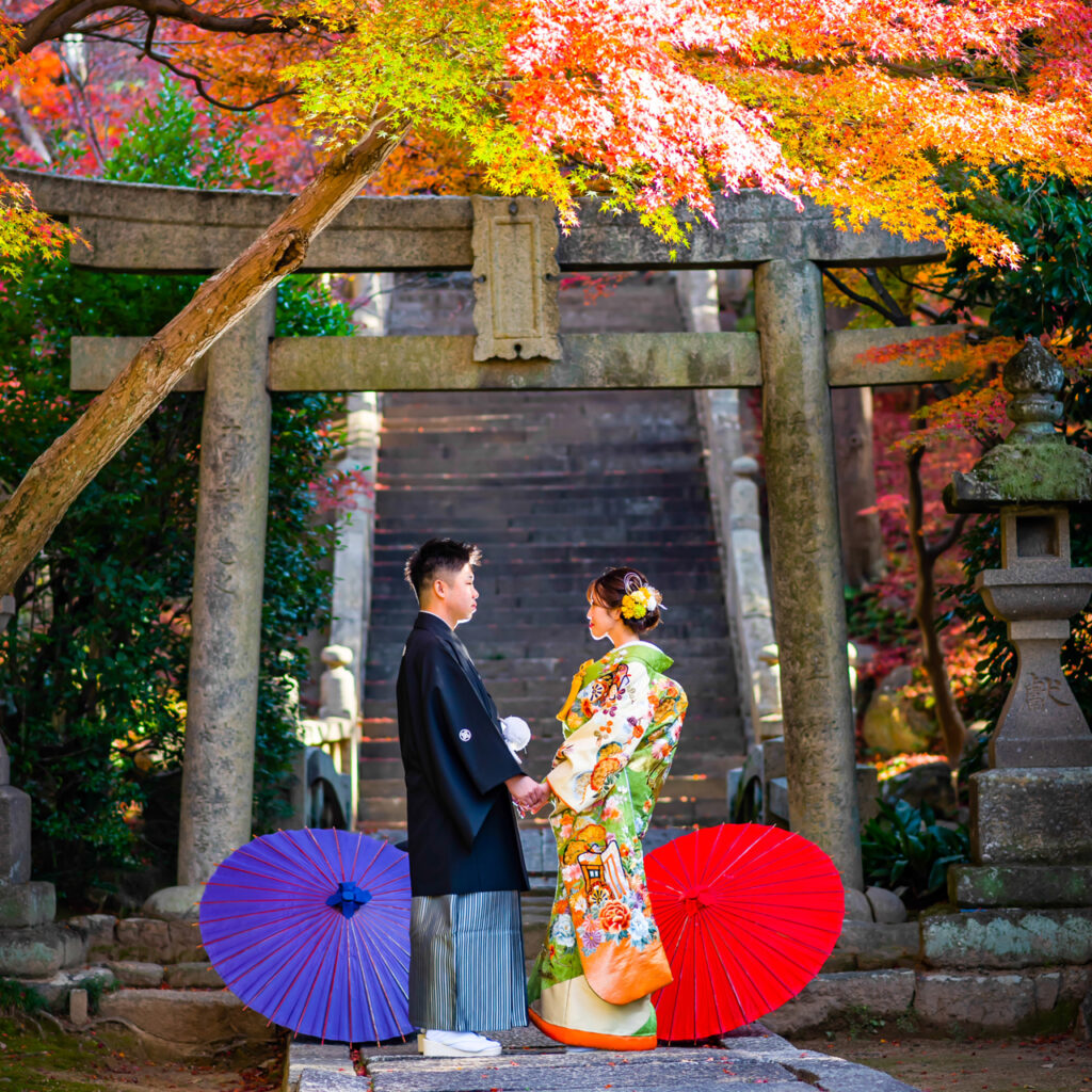 神社仏閣での和装ロケーション撮影のイメージ写真