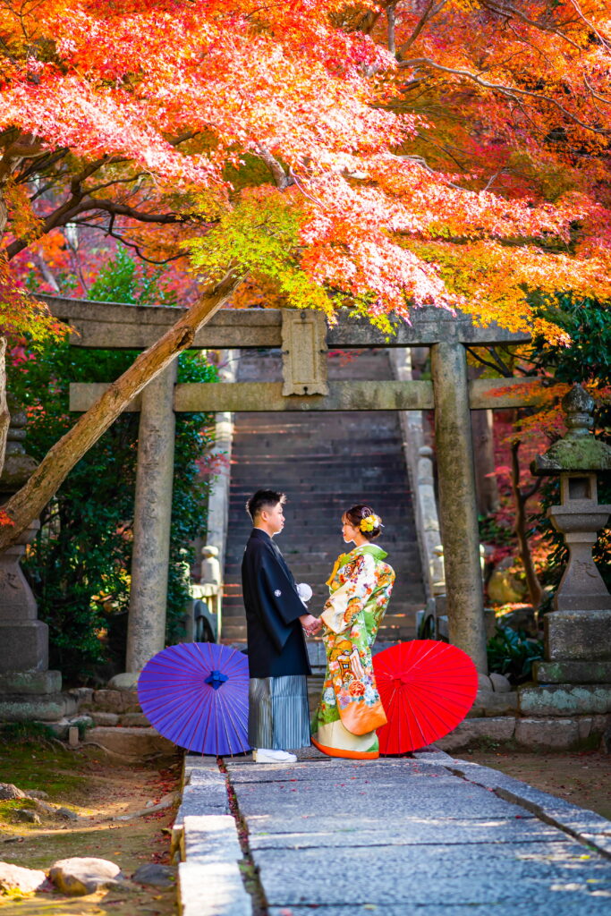 神社仏閣での和装ロケーション撮影イメージ写真